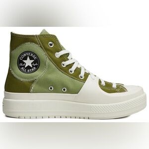 Converse Olive Green High-Tops with White Trim